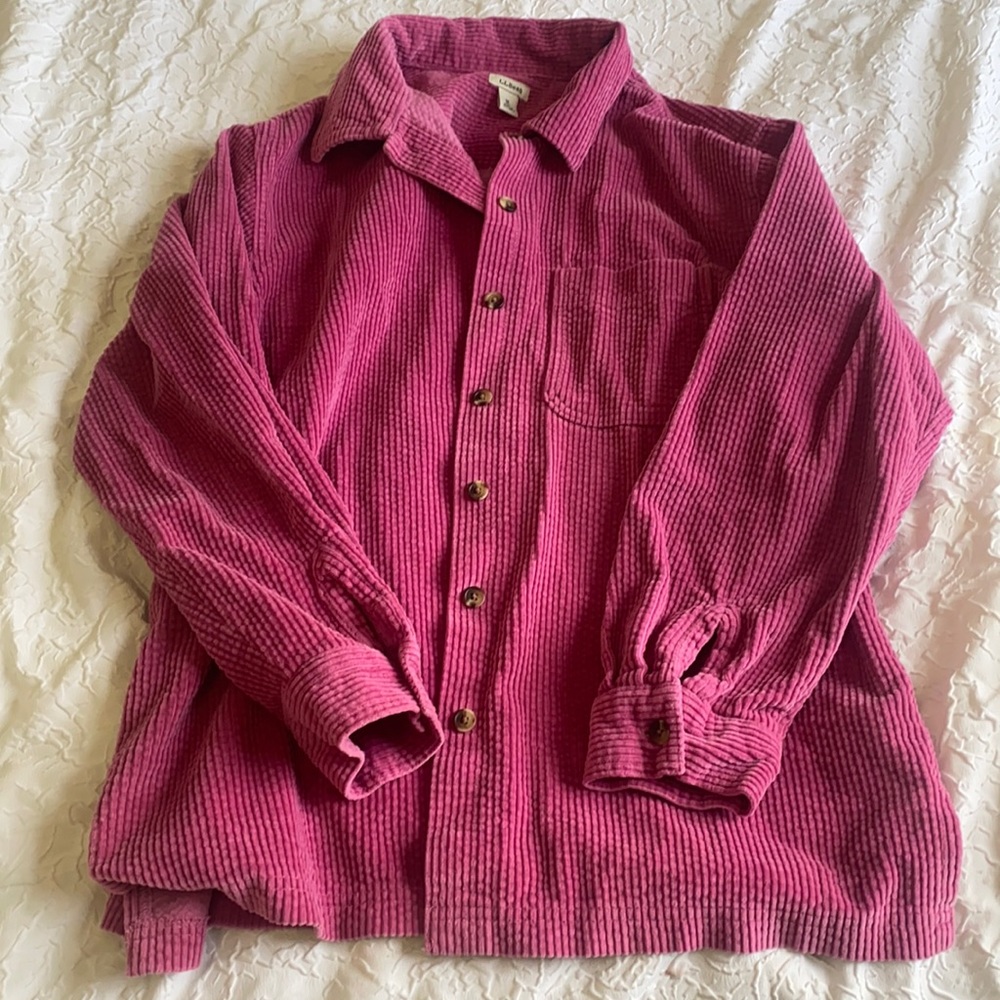 LL BEAN pink corduroy jacket